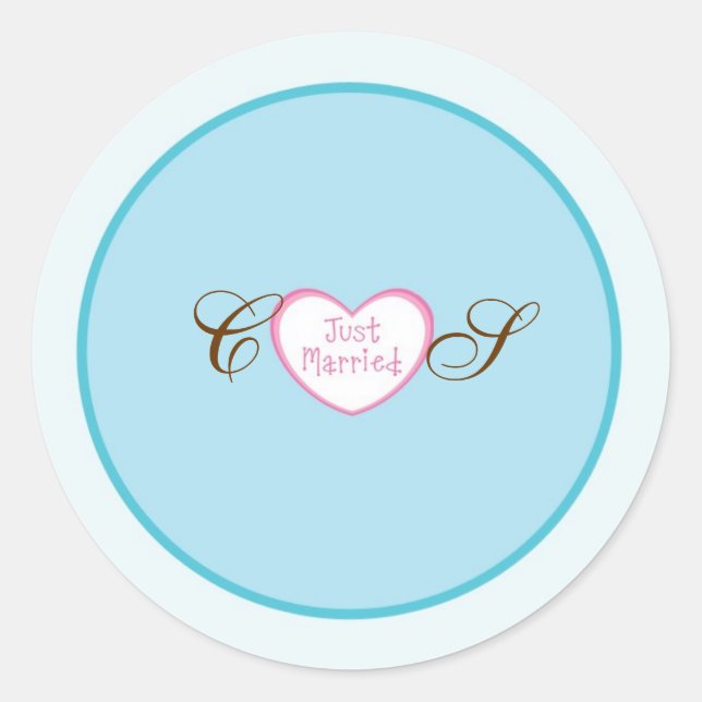 Just Married Classic Car Wedding Favour Stickers (Front)