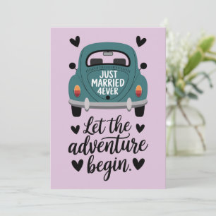 Just Married Classic Car Wedding  Invitation