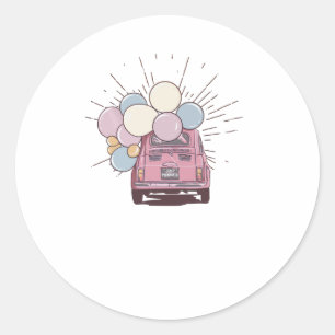 Just Married Classic Round Sticker