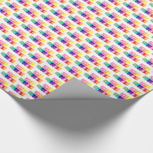 Just Married Colourful Rainbow Typography Pattern Wrapping Paper
