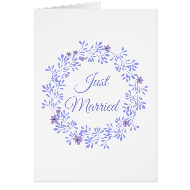"Just Married" Congratulations Wedding Card (Front)