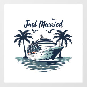 Just Married Cruising Summer Wedding Husband Wife