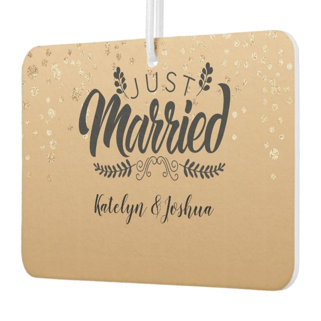 Just Married | Custom Photo Car Air Freshener (Left)