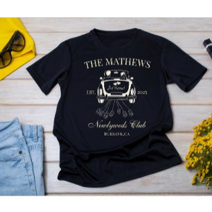 Just Married Custom Wedding Couple Name Date Tri-Blend Shirt