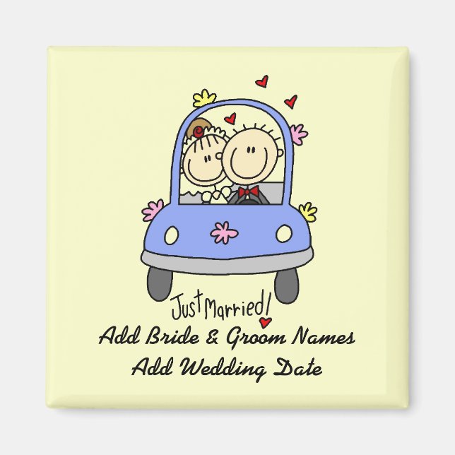 Just Married Customisable Magnet (Front)