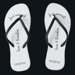 Just married customizable jandals<br><div class="desc">Customizable flip flops as a gift for the newlyweds.</div>