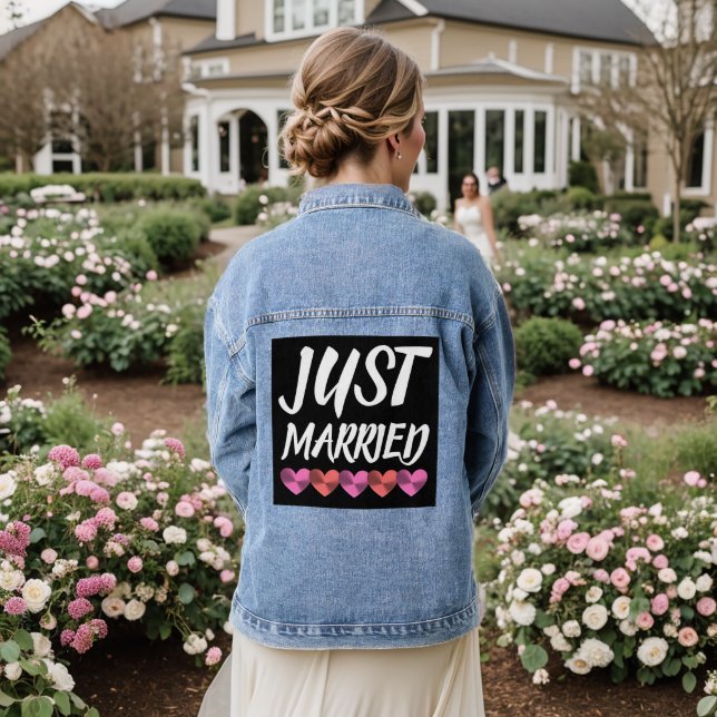 JUST MARRIED Denim jean Jacket (Wedding Back)