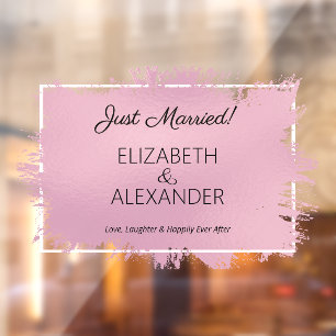Just Married! Dusty Pink Faux Foil