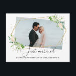 Just Married Elegant Greenery Eloped Announcement Postcard<br><div class="desc">Just Married Elegant Greenery Eloped Announcement Postcard</div>