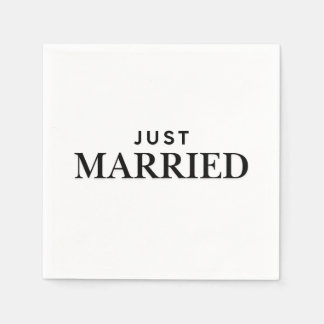 Just Married Elegant Simplistic Wedding Napkin