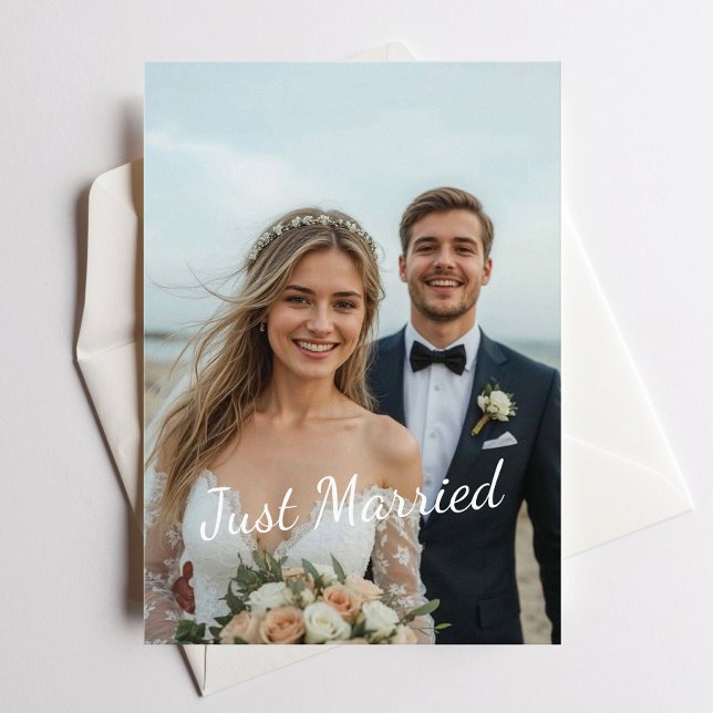 Just Married Elegant Wedding Photo Announcement (Creator Uploaded)