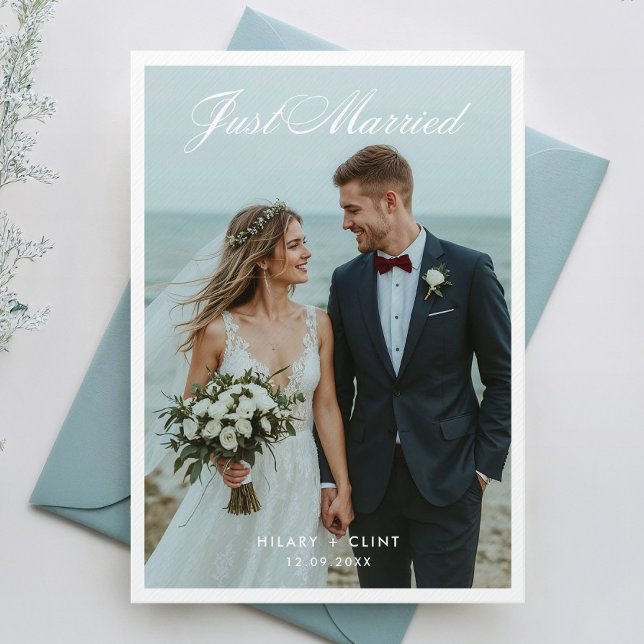 Just Married Elegant Wedding Photo Announcement (Creator Uploaded)