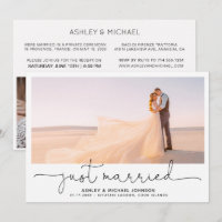 Just Married Elopement 4 Photo Reception Only Invi