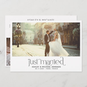 Just Married Elopement 4 Photo Reception Only Invitation
