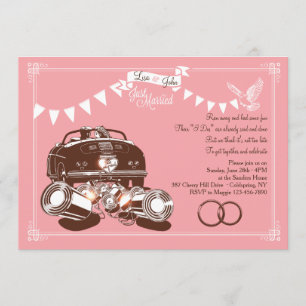 Just Married Elopement Party Invitations
