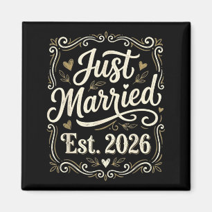 Just Married Est 2026 Wedding Groom Bride Magnet