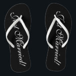 Just Married flip flops for bride and groom couple<br><div class="desc">Just Married flip flops set for bride and groom couple. Personalizable elegant flipflops for bride's entourage / team bride. Make your own personalised wedge sandals for bride, brides maid, maid of honour, flower girl, mother of the bride, mother of the groom, guest etc. Cute summer slippers for nautical or beach...</div>