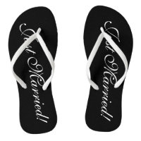 Just Married flip flops for bride and groom couple