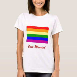 Just Married/Gay Pride Wedding T-Shirt