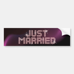 Just Married Glamour bumper sticker