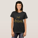Just Married Gold Foil Typography Shirt<br><div class="desc">Just Married Gold Foil Typography T-Shirt for a newlywed on her honeymoon.</div>