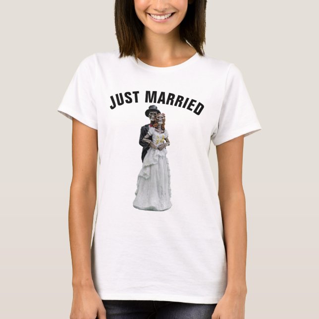 JUST MARRIED GOTHIC WEDDING T-SHIRTS (Front)
