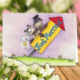 JUST MARRIED greeting card by Nicole Janes