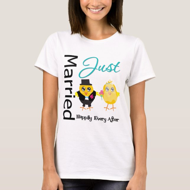 Just Married Happily Ever After T-Shirt (Front)
