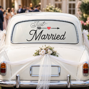 Just Married Heart Arrow Red