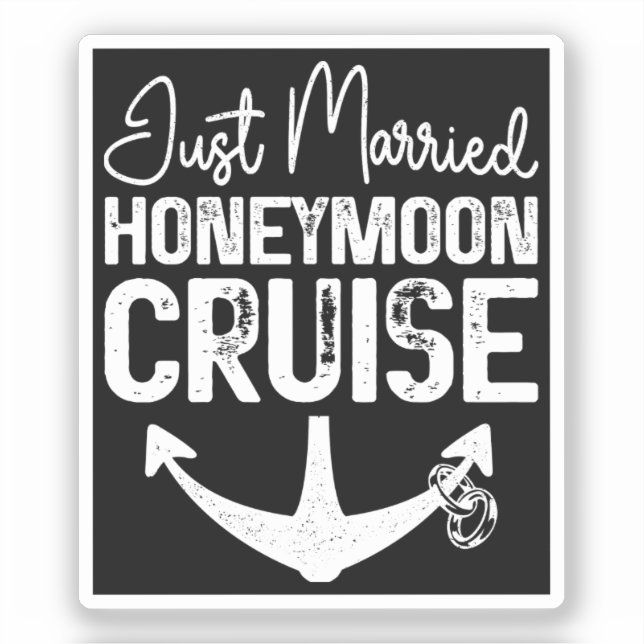 Just Married Honeymoon Cruise Ring Matching Gifts (Front)
