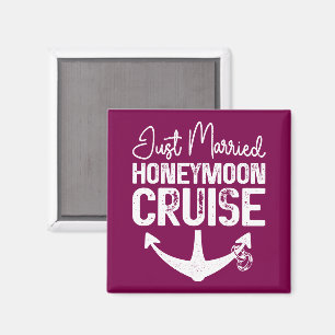 Just Married Honeymoon Cruise Ring Matching Gifts Magnet