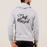 Just Married Hoodie<br><div class="desc">This hoodie is shown in grey with a Just Married print.
Customise this item or buy as is.
Licensed Image</div>
