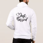 Just Married Hoodie<br><div class="desc">This hoodie is shown in white with a Just Married print.
Customise this item or buy as is.
Licensed Image</div>