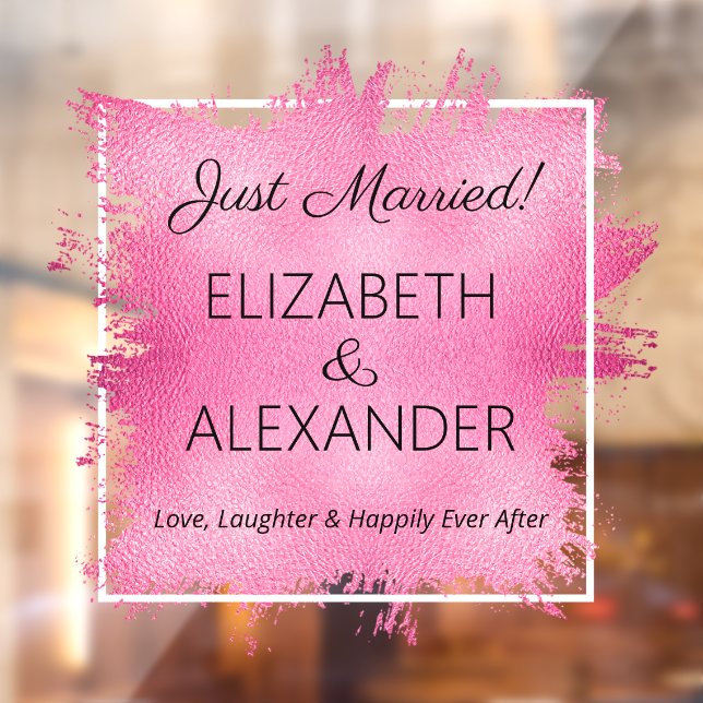Just Married! Hot Pink Faux Foil  (Sheet 2)