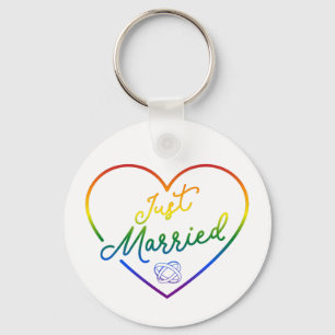 Just Married III - LGBTQ Wedding Key Ring