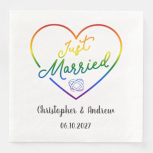 Just Married III - LGBTQ Wedding Napkin