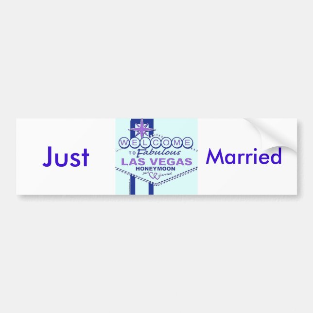 Just Married/Las Vegas Honeymoon Bumper Sticker (Front)