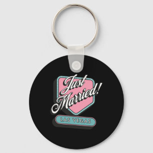 Just Married Las Vegas Wedding Bride Groom Key Ring