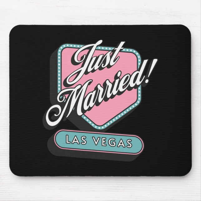 Just Married Las Vegas Wedding Bride Groom  Mouse Pad (Front)