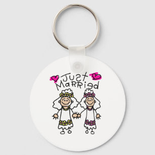 Just Married Lesbians Key Ring
