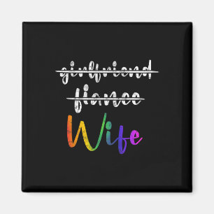 Just Married Lgbt Wedding Party Lesbian Wife Tee H Magnet