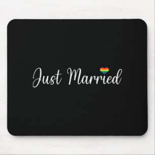 Just Married Lgbtq Gay Wedding Lesbian Bride Gay H Mouse Pad