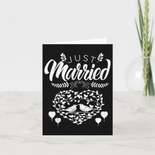 Just Married Love Birds Shirt Honeymoon Gift Bride Card