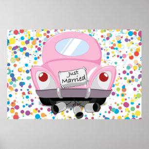 just+married,married+car,cartoon+marriage+car,marr poster
