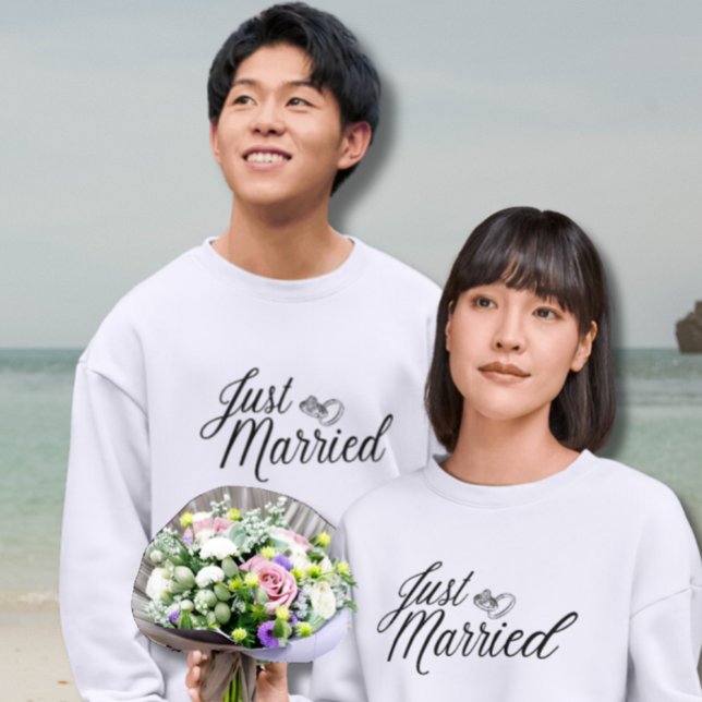 Just Married Matching Men's Honeymoon Outfit Sweatshirt (Just Married Matching Men's Honeymoon Outfit)