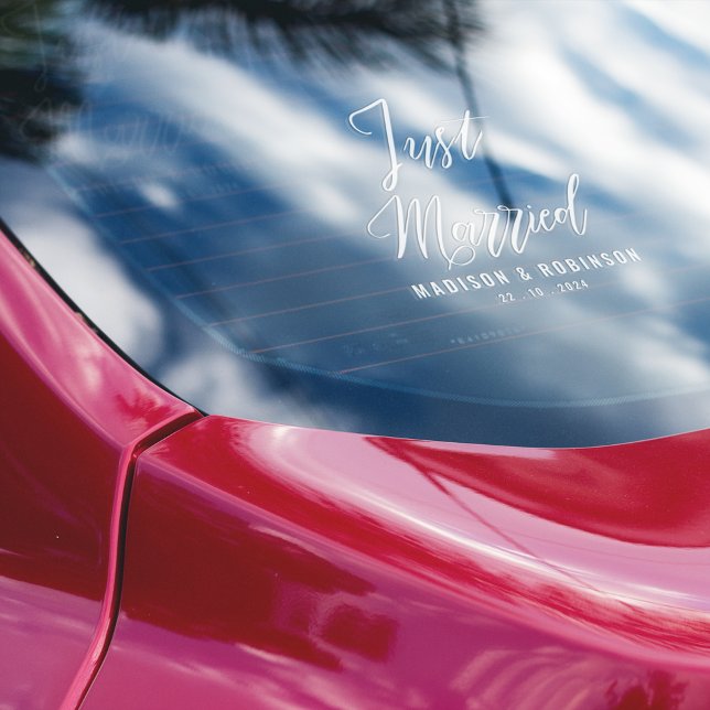 Just Married Modern Script Limited Edition Car (Creator Uploaded)