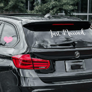 Just Married Modern Stylish Script Custom Car