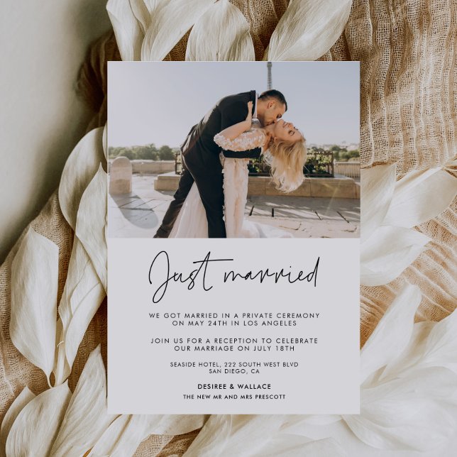 Just married Modern wedding announcement (Creator Uploaded)
