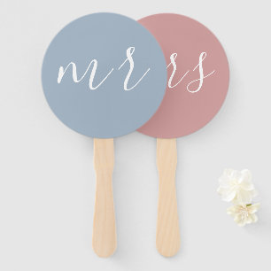 Just Married Mr. & Mrs. Wedding Monogram Hand Fan