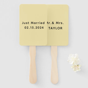 Just Married Mr. & Mrs.   Wedding Monogram  Hand Fan